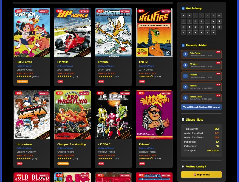 MASSIVE UPDATES TO THE GAME AND COLLECTORS DATABASES!!